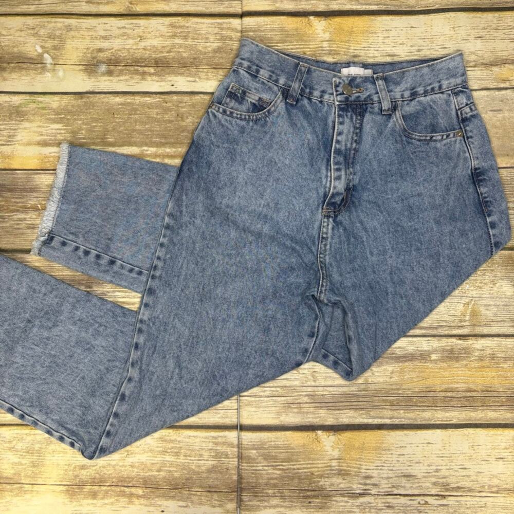 Chipre High Rise Acid‎ Acid Wash 90s Y2K Cropped Taper Raw Hem Jeans
